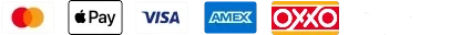 Mastercard, Apple Pay, Visa, American Express, OXXO y SPEI
